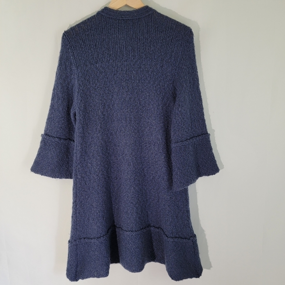 CHELSEA & VIOLET Gray Wool Blend One Button Sweater Long Cardigan Size Medium - Picture 2 of 9